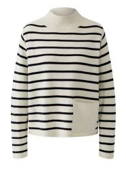 Oui Sweter w kolorze kremowo-czarnym rozmiar: 42. Brązowe swetry Oui, bez wzorów, z wełny, bez ramiączek. Za 339.99 zł.