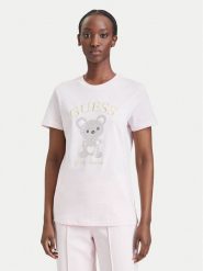 Guess T-Shirt V6BI28 K9360 Różowy jasny Regular Fit. Czerwone t-shirty Guess, m, z aplikacjami, z bawełny, bez kołnierzyka, bez ramiączek. Za 234.99 zł.