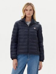 Guess Jeans Kurtka przejściowa W5RL99 WHAB2 Granatowy Regular Fit. Niebieskie kurtki Guess Jeans, m, z aplikacjami, z jeansu, bez kaptura. Za 419.99 zł.