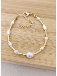 La Asena Pozłacana bransoletka rozmiar: onesize. Białe bransoletki La Asena, z perłą, pozłacane. Za 34.99 zł.