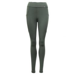 Damskie legginsy jeździeckie z pełną przyczepnością Premiere Bouvardia. Zielone legginsy PREMIERE, bez wzorów, z elastanu, eleganckie. Za 211.50 zł.