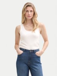 Tom Tailor Top 1045540 Biały Regular Fit. Białe topy Tom Tailor, l, bez wzorów, z bawełny, bez kołnierzyka, bez ramiączek. Za 49.99 zł.