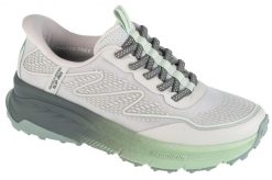 Buty sportowe Sneakersy damskie, Slip-Ins: Switch Back - Mist. Szare buty treningowe Skechers, bez wzorów, z materiału, przed kostkę, bez zapięcia, trekkingowe. Za 524.00 zł.