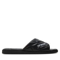 Klapki LOVE MOSCHINO. Czarne klapki Love Moschino, bez wzorów, bez obcasa, bez zapięcia. Za 579.99 zł.