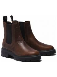 Timberland Skórzane sztyblety "Cortina Valley" w kolorze brązowym rozmiar: 39,5. Brązowe botki Timberland, bez wzorów, sportowe, bez zapięcia. Za 484.31 zł.