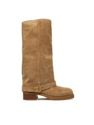 MICHAEL Michael Kors Kozaki 40F5COFB5S Beżowy. Brązowe kozaki MICHAEL Michael Kors, bez wzorów, ze skóry, bez obcasa, na płaskiej podeszwie, bez zapięcia. Za 1,779.00 zł.