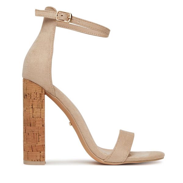 Sandały DeeZee. Brązowe sandały DeeZee, bez wzorów, bez obcasa, na słupku, bez zapięcia. Za 129.99 zł.