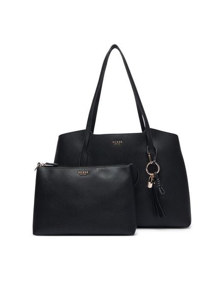 Guess Torebka HWBG97 35230 Czarny. Czarne shopper bag Guess, z aplikacjami, ze skóry, bez dodatków. Za 634.99 zł.