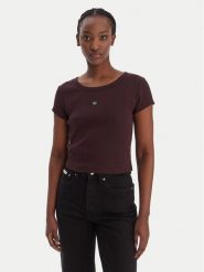 Calvin Klein Jeans T-Shirt LV047C200G Brązowy Slim Fit. Brązowe t-shirty Calvin Klein Jeans, xs, bez wzorów, z bawełny, bez kołnierzyka, bez ramiączek. Za 169.99 zł.