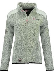 Geographical Norway Kurtka polarowa "Tourbillone" w kolorze szaro-białym rozmiar: M. Szare kurtki Geographical Norway, m, bez wzorów, z polaru, bez kaptura. Za 170.47 zł.