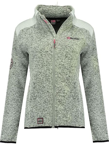 Geographical Norway Kurtka polarowa "Tourbillone" w kolorze szaro-białym rozmiar: M. Szare kurtki Geographical Norway, m, bez wzorów, z polaru, bez kaptura. Za 170.47 zł.