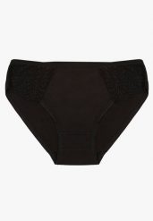 Czarne Bawełniane Majtki Figi o Klasycznym Fasonie Venalice. Czarne figi Renee, z aplikacjami, z bawełny. Za 19.99 zł.