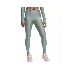 Legginsy damskie Under Armour HeatGear Rib. Zielone legginsy Under Armour, bez wzorów, z elastanu, sportowe, długie. Za 258.85 zł.
