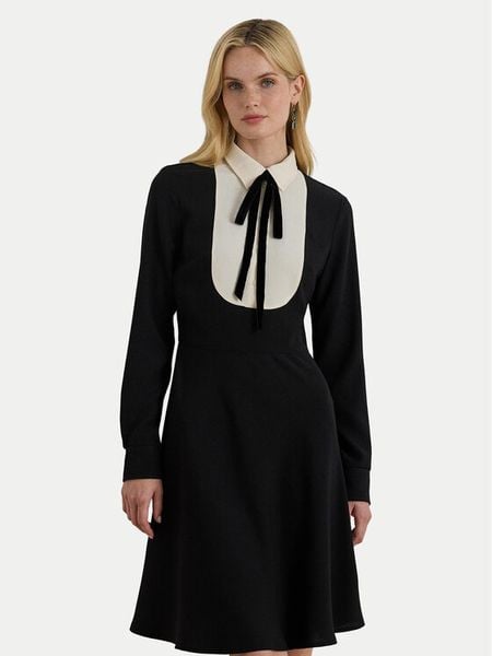 LAUREN RALPH LAUREN Sukienka codzienna 200979908001 Czarny Flare Fit. Czarne sukienki Lauren Ralph Lauren, na co dzień, bez wzorów, z syntetyku, bez kołnierzyka, bez ramiączek, proste. Za 979.99 zł.