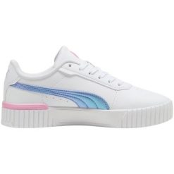 Buty Puma Carina 2.0 397970 01 białe. Białe buty treningowe bez wzorów, z gumy, bez zapięcia. W wyprzedaży za 316.07 zł.