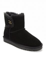 Gooce Skórzane botki zimowe "Gabriela" w kolorze czarnym rozmiar: 38. Czarne botki Gooce, z aplikacjami, ze skóry, bez obcasa, bez zapięcia. Za 195.99 zł.