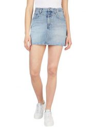 Pepe Jeans Spódnica dżinsowa "Rachel" w kolorze błękitnym rozmiar: S. Niebieskie spódnice Pepe Jeans, na co dzień, s, z aplikacjami, z jeansu, klasyczne, mini, proste. Za 132.36 zł.