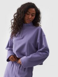 4F Bluza dresowa cropped nierozpinana bez kaptura damska - fioletowa XL. Fioletowe bluzy bez kaptura 4f, xl, bez wzorów, z bawełny, bez kaptura. W wyprzedaży za 69.99 zł.