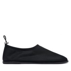 Baleriny Calvin Klein. Czarne baleriny Calvin Klein, bez wzorów, z meshu, bez obcasa, bez zapięcia. Za 489.99 zł.