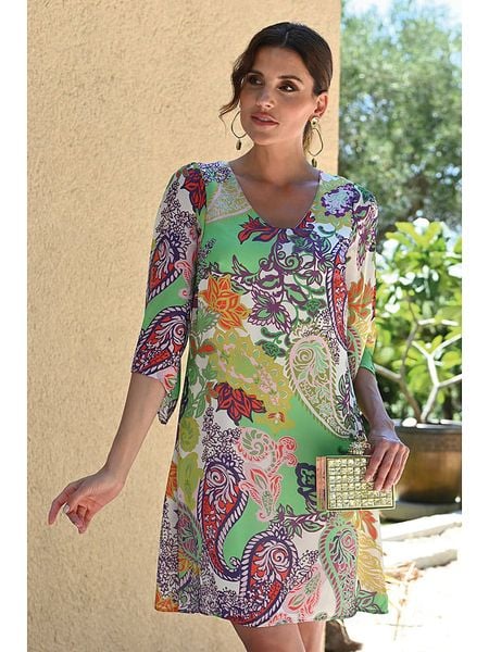 Bleu d'Azur Sukienka "Mansala" ze wzorem rozmiar: 44. Sukienki Bleu d'Azur, na co dzień, w ażurowe wzory, klasyczne, bez kołnierzyka, bez ramiączek, midi, proste. Za 187.96 zł.