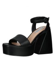 Steve Madden Sandały w kolorze czarnym rozmiar: 40. Czarne sandały Steve Madden, bez wzorów, z otwartym noskiem, bez obcasa, na koturnie, bez zapięcia. Za 190.97 zł.