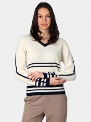 Sweter Damski Luhta Huttula. Białe swetry Luhta, na jesień, l, bez wzorów, z materiału, eleganckie, bez ramiączek. Za 449.00 zł.