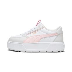 Buty do chodzenia damskie Puma KARMEN REBELLE. Białe buty treningowe Puma, bez wzorów, z jeansu, bez zapięcia, trekkingowe. Za 216.47 zł.