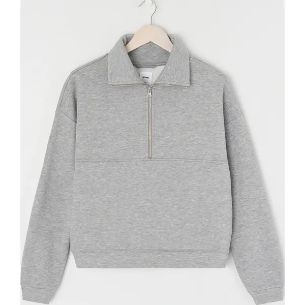 Bluza oversize - Jasny szary. Szare bluzy Sinsay, l, bez wzorów, bez ramiączek, bez kaptura. Za 69.99 zł.