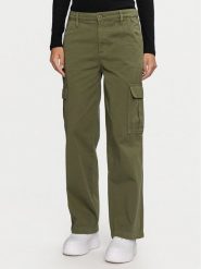 Guess Jeans Spodnie cargo W4YB61 WGCV1 Khaki Relaxed Fit. Brązowe spodnie materiałowe Guess Jeans, z aplikacjami, z bawełny. Za 219.99 zł.