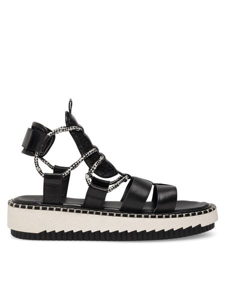 Badura Sandały BEKI-01W3-005 Czarny. Czarne sandały Badura, bez wzorów, z materiału, bez obcasa, na płaskiej podeszwie, bez zapięcia. Za 279.99 zł.