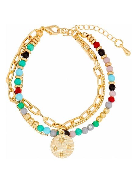 LA CHIQUITA Pozłacana bransoletka z elementem ozdobnym rozmiar: onesize. Żółte bransoletki LA CHIQUITA, z kryształem, pozłacane. Za 96.83 zł.