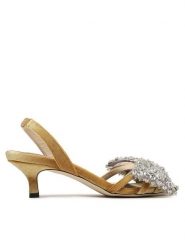 Custommade Sandały Ambla Crystal Bow 999620025 Brązowy. Brązowe sandały Custommade, bez wzorów, z materiału, bez obcasa, na szpilce, bez zapięcia. Za 1,879.00 zł.