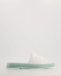 KLAPKI DAMSKIE 26991 WHI-BLU-BL. Klapki Venezia, bez wzorów, ze skóry, bez obcasa, bez zapięcia. Za 199.00 zł.