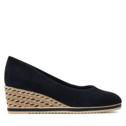 Espadryle Tamaris. Niebieskie espadryle Tamaris, bez wzorów, bez obcasa. Za 279.99 zł.