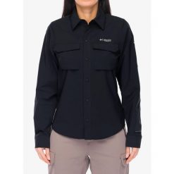 Koszula trekkingowa damska Columbia Silver Ridge Elite Long Sleeve Woven. Czarne koszule Columbia, bez wzorów, sportowe, bez kołnierzyka, bez ramiączek. Za 435.69 zł.
