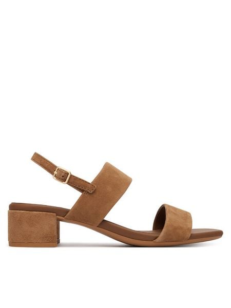 ECCO Sandały Liva 25030305034 Brązowy. Brązowe sandały ECCO, bez wzorów, ze skóry, bez obcasa, na słupku, bez zapięcia. Za 569.99 zł.