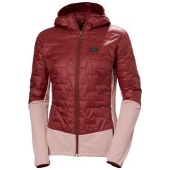 Hybridowa kurtka narciarska damska Helly Hansen Lifaloft. Czerwone kurtki narciarskie Helly Hansen, na zimę, bez wzorów, z tkaniny, bez kaptura, narciarskie. W wyprzedaży za 707.00 zł.