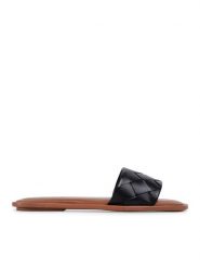 Aldo Klapki Vaydda 15820907 Czarny. Czarne klapki Aldo, bez wzorów, ze skóry, bez obcasa, bez zapięcia. Za 159.99 zł.