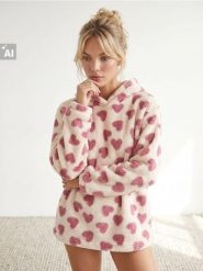 Bluza polarowa w serca - biały. Białe bluzy bez kaptura Sinsay, l, bez wzorów, z polaru, bez kaptura. Za 49.99 zł.
