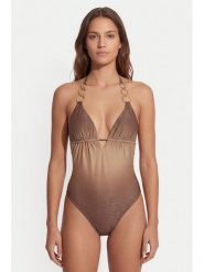 Guess Strój kąpielowy E6GJ13 KF600 Brązowy. Brązowe stroje jednoczęściowe Guess, z aplikacjami, z syntetyku. Za 529.99 zł.