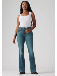 Levi's Dżinsy - Flare fit - w kolorze granatowym rozmiar: W32/L32. Niebieskie jeansy Levi's, l, z aplikacjami, klasyczne, z podwyższonym stanem. Za 254.95 zł.