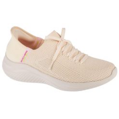 Buty sportowe Sneakersy damskie, Slip-Ins: Ultra Flex 3.0 - Elevated Motion. Brązowe buty sportowe lifestyle Skechers, bez wzorów, bez zapięcia, trekkingowe. Za 349.99 zł.