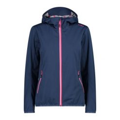 Kurtka z membraną damska CMP Vicky Jacket Fix Hood. Niebieskie kurtki przejściowe sportowe CMP, bez wzorów, z softshellu, bez kaptura, trekkingowe. W wyprzedaży za 377.45 zł.