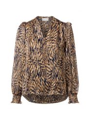 Neo Noir Bluzka damska - Davina Pattern Kobiety czarny|beżowy|złoty wzorzysty, 38. Brązowe bluzki Neo Noir, bez wzorów, bez kołnierzyka, bez ramiączek. Za 349.95 zł.