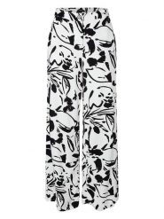 More & More Spodnie w kolorze biało-czarnym rozmiar: 44. Białe spodnie materiałowe More & More, bez wzorów, z materiału, z podwyższonym stanem. Za 104.99 zł.