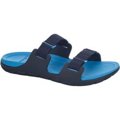 Klapki plażowe Sandal Way Slide MBAB. Niebieskie klapki Lizard, bez wzorów, z materiału, bez obcasa, bez zapięcia. Za 85.03 zł.