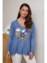 Curvy Lady Sweter w kolorze niebieskim rozmiar: 48/50. Niebieskie swetry Curvy Lady, bez wzorów, klasyczne, bez ramiączek. Za 171.68 zł.