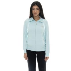 Bluza miękki z bawełna z zamek błyskawiczny na co dzień. Niebieskie bluzy LEONE 1947 APPAREL, bez wzorów, z bawełny, bez kaptura, na fitness i siłownię. W wyprzedaży za 157.01 zł.