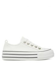 DeeZee Trampki AM25234-D Biały. Białe trampki DeeZee, bez wzorów, z materiału, bez zapięcia. Za 119.99 zł.