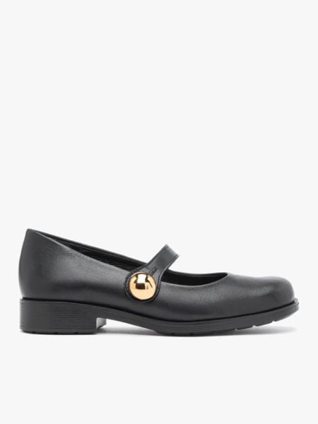 Czarne baleriny Mary Jane ze skóry licowej. Czarne baleriny Brawo sp. z o.o., bez wzorów, ze skóry, eleganckie, bez obcasa, na obcasie, bez zapięcia. Za 399.99 zł.